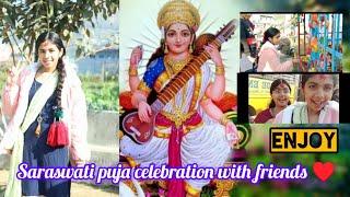 Saraswati puja celebration with friends ️️..In school ... Kristina Adhikari....
