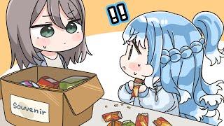 Kobo could not stop eating souvenir that she brought for staff-san and YAGOO[Animated Hololive]