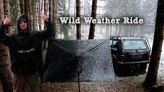 Wild Weather Ride: Lada Niva Off-Road Adventure