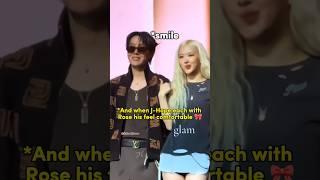 When J-Hope each with Rose his feel comfortable #bts#blackpink#jhope #rose#liskook