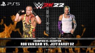 WWE 2K22 (PS5) - RAW - RVD vs JEFF HARDY GAMEPLAY | TITLE vs TITLE LADDER MATCH (1080P 60FPS)