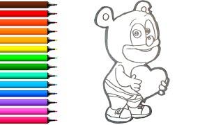 Рисуем мишку Гумми Бер / draw a gummi bear / coloring / Раскраска