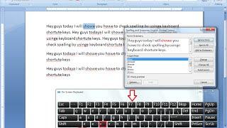 Shortcut key to Spell Check in MS Word