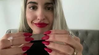 ASMR Red Lipstick Application, Kisses, Tongue Clicks, Lid Sounds,Tapping, Trying on Reds (Whispered)