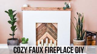 DIY Faux Fireplace | Customize a Boring Living Room