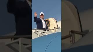 Trump Boards Air Force One And Departs Morristown, New Jersey