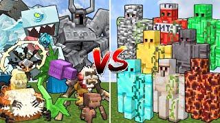 All MINECRAFT GOLEMS vs ALL MOWZIE'S MOBS | Minecraft Mob Battle