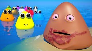 POU & PAULINE (Fun at The Beach) 3D Animation !!!