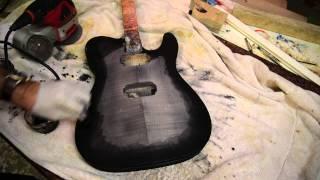 How not to Black burst A Flame maple guitar with Transtints