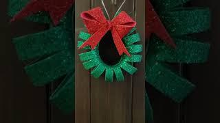 Christmas wreath making at home #christmas2022 #christmasornaments #youtubeshort #shorts #diy