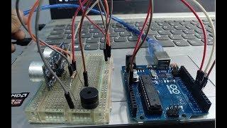 Using Ultrasonic Distance Sensor HC-SR04 with Buzzer, LED and Arduino