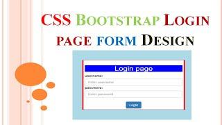 html css bootstrap 3  to design loginpage. Simple Login page