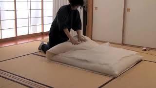 手作り木綿布団の作成画像-Handmade Japanese-made futon