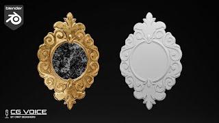 antique mirror modeling in blender _ blender modeling