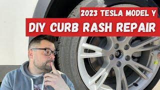 tesla wheel curb rash repair - diy