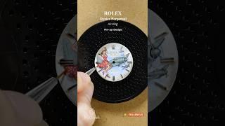 Rolex Dial Hand-Painted with Classic Pin-Up | Unique Watch Art by Eggcraft #rolex