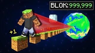 Minecraft ama 1,000,000 BLOK KOŞTUM!