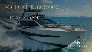 Sold at 3,600,000. Inside of 'So So Nice' Yacht with EliteLyfe