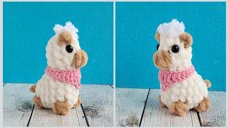 Маленькая лама вязаная крючком из плюшевой пряжиcrochet llama tutorialgehäkeltes lama