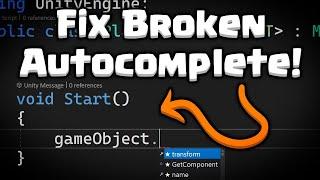 Fix Visual Studio Autocomplete/Intellisense in Unity - (2022, 2019, 2017)