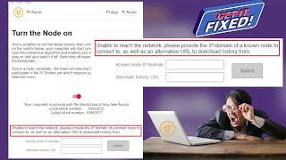 Unable to reach the network, please provide the IP/domain of a known node ...Pi Node Error Fix