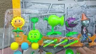 Toys characters from the game plants vs zombies 2 unpacking 1 series. Peashooter