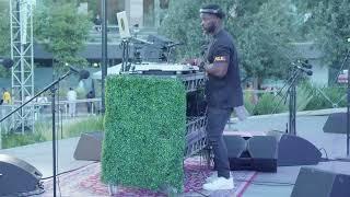 DJ Nice performs live at Grand Performances in Los Angeles