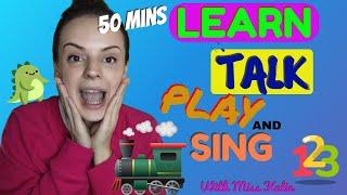 Learn To Talk and Play | Toddler and Baby Learning Video | Nursery Rhymes | Wheels On The Bus + More