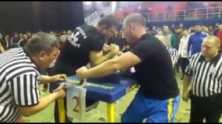 Sadivakassov Nurdaulet vs  Baranov Valeryi 1, Kazakhstan National Armwrestling Championships 2017