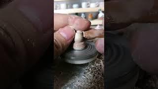 Fingertip micro-pottery creation, small gourd vase making process #clay #pottery #clayflowerpots