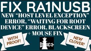 [ra1nusb-FIX]NEW“HOST LEVEL EXCEPTION” ERROR,“WAITING FOR ROOT DEVICE” ERROR, BLACKSCREEN+MOUSE FIX!