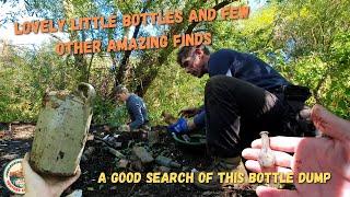 A Mixture of great finds today, from big bottles to tiny relics found Mudlarking on the bottle dump