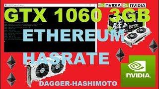 ASUS GTX 1060 3gb Ethereum Mining Hasrate Claymore OVERCLOCK 