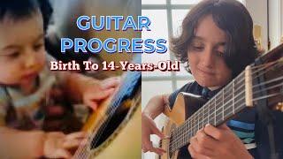 GUITAR PROGRESS From BABY To 14-Years-Old In 90 Seconds!