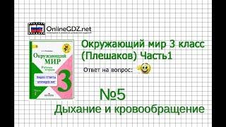 Задание 5 Дыхание и кровообращение - Окружающий мир 3 класс (Плешаков А.А.) 1 часть