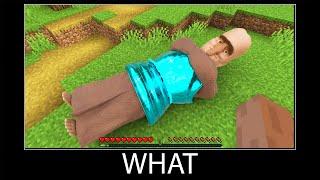 Minecraft wait what meme part 269 realistic minecraft Villager and Diamond armor