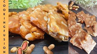 Jaggery Peanut Brittle Recipe | peanut chiiki with jaggery