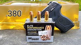 Sig V-Crown .380 90gr JHP Ballistic Gel Test