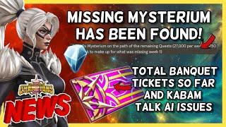 Banquet Ticket Totals So Far | More Mysterium is On The Way and Kabam Talk More on AI Issues | MCOC