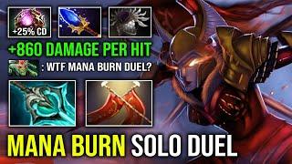 WTF Mana Burn Duel Solo Mid LC 860 Damage Per Hit with 100% Full Aghanim OC Skill Spam Dota 2