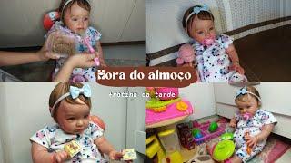 HORA DO ALMOÇO + rotina da tarde da bebê reborn Valentina