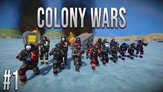 Space Engineers - Colony WARS! - Ep #1 - Surviving a CRASH!