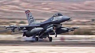 F-16 Fighter Jets Preflight + Takeoff/Landing At Nellis AFB