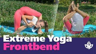 Extreme Yoga. Contortion Frontbend. Legs behind back. Performance. https://boosty.to/yogastretching