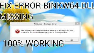 FIX BINKW64.DLL MISSING IN ASSASSIN CREED ROUGE !!! WITH PROOF !!!