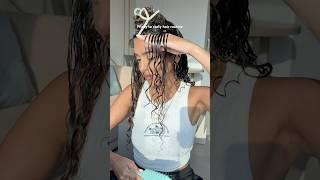 Frizzy to curly hair routine #curls #curlyhair #frizz #frizzyhair #curlyhairroutine