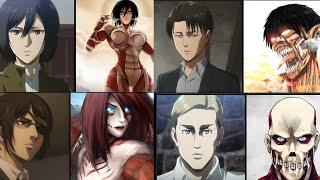 All Attack on Titan Characters in Titan Form (spoiler)