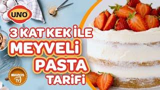 UNO 3 Kat Pastaban ile Meyveli Pasta Tarifi