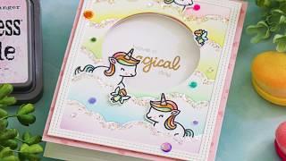 Unicorn Rainbow Blending Featuring Lawn Fawn Studio Monday with Nina Marie