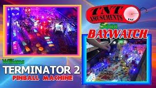 #1108 Sega BAYWATCH & Williams TERMINATOR 2 Pinball Machine - TNT Amusements